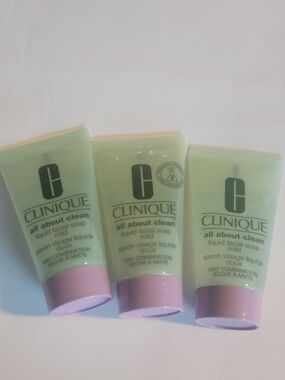 Clinique All About Clean Liquid Facial Soap - Mint Green with Lavender Cap